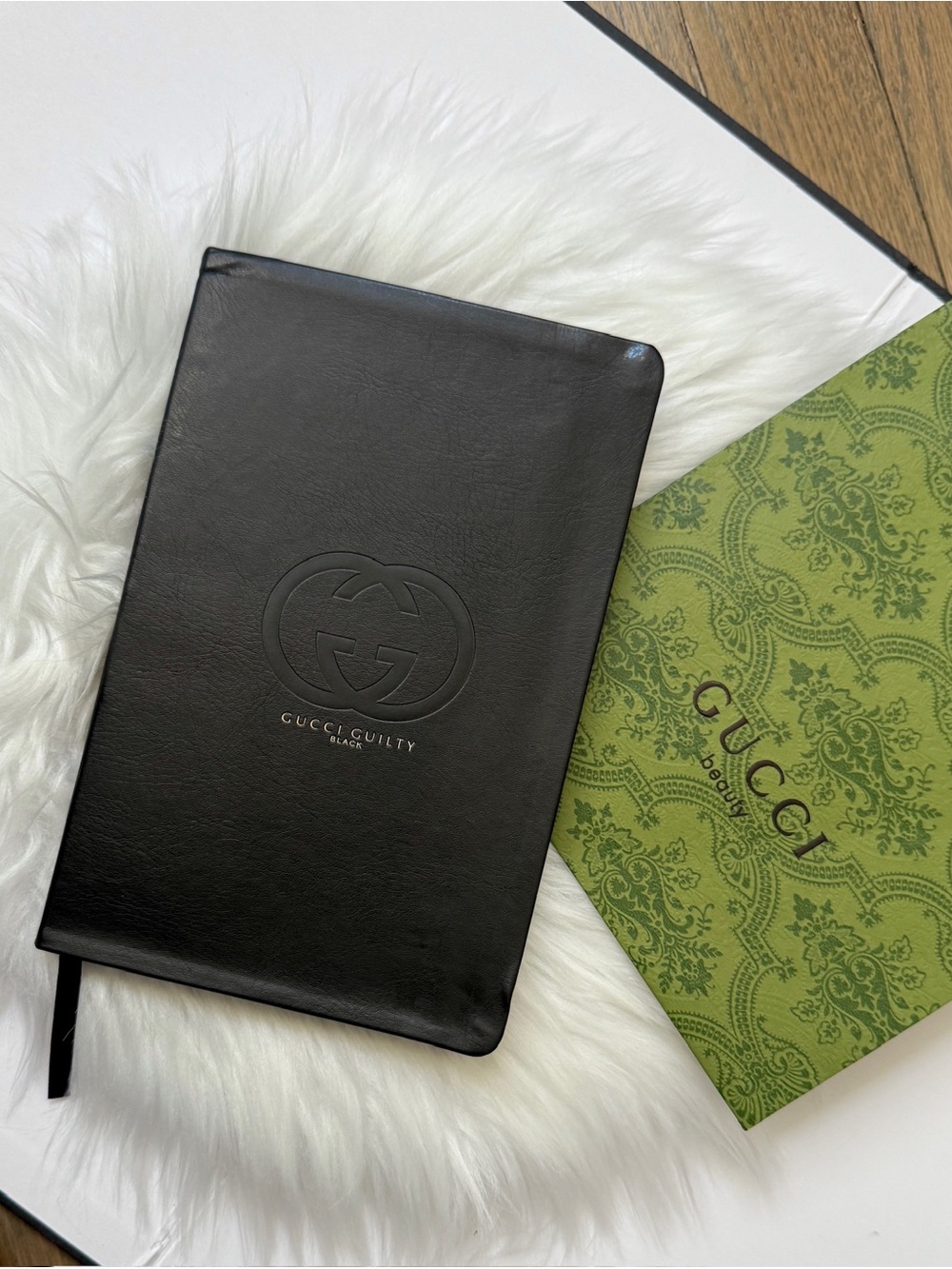 Gucci guilty black leather notebook with logo New